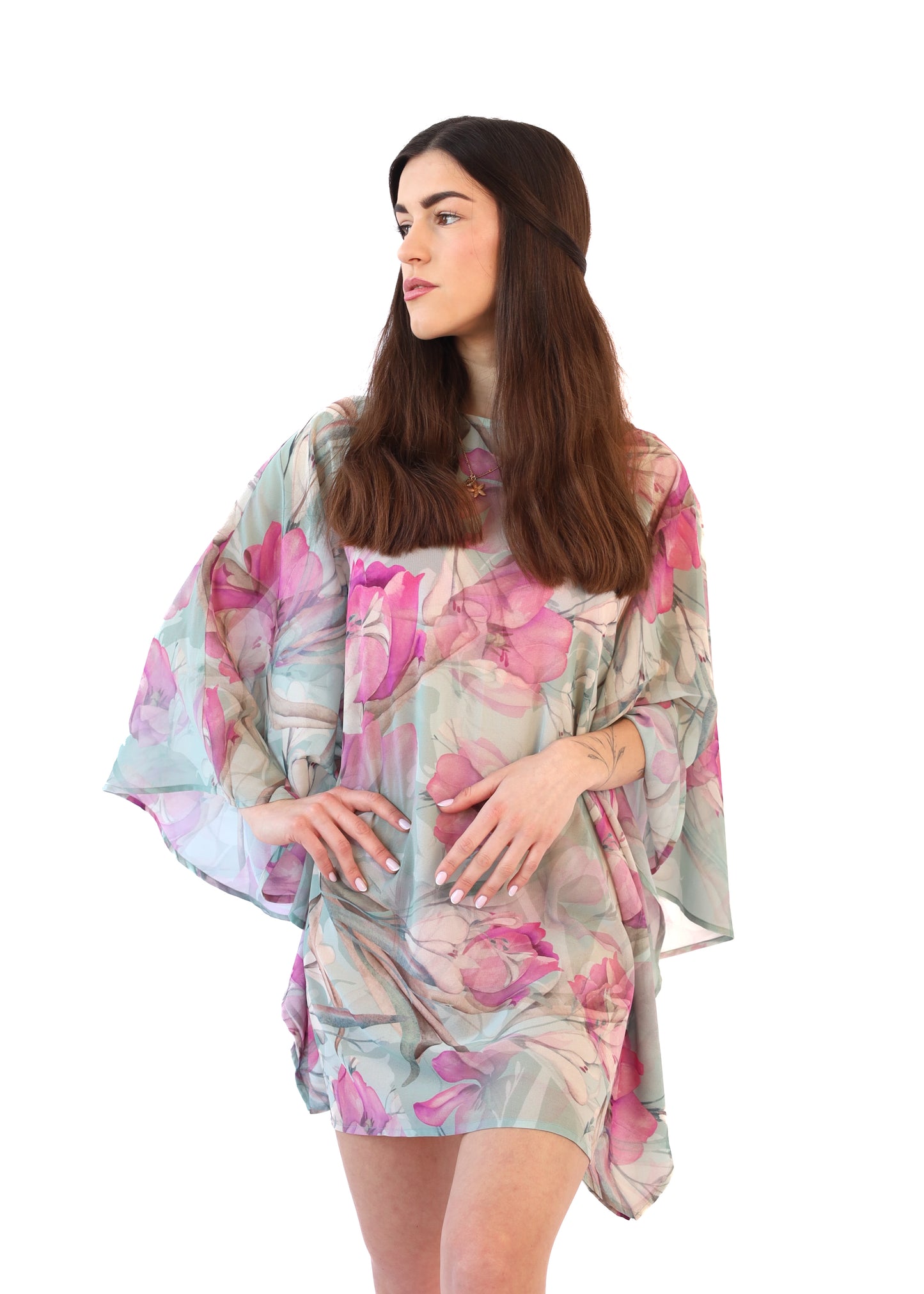 Kaftan Classic mint s tulipány