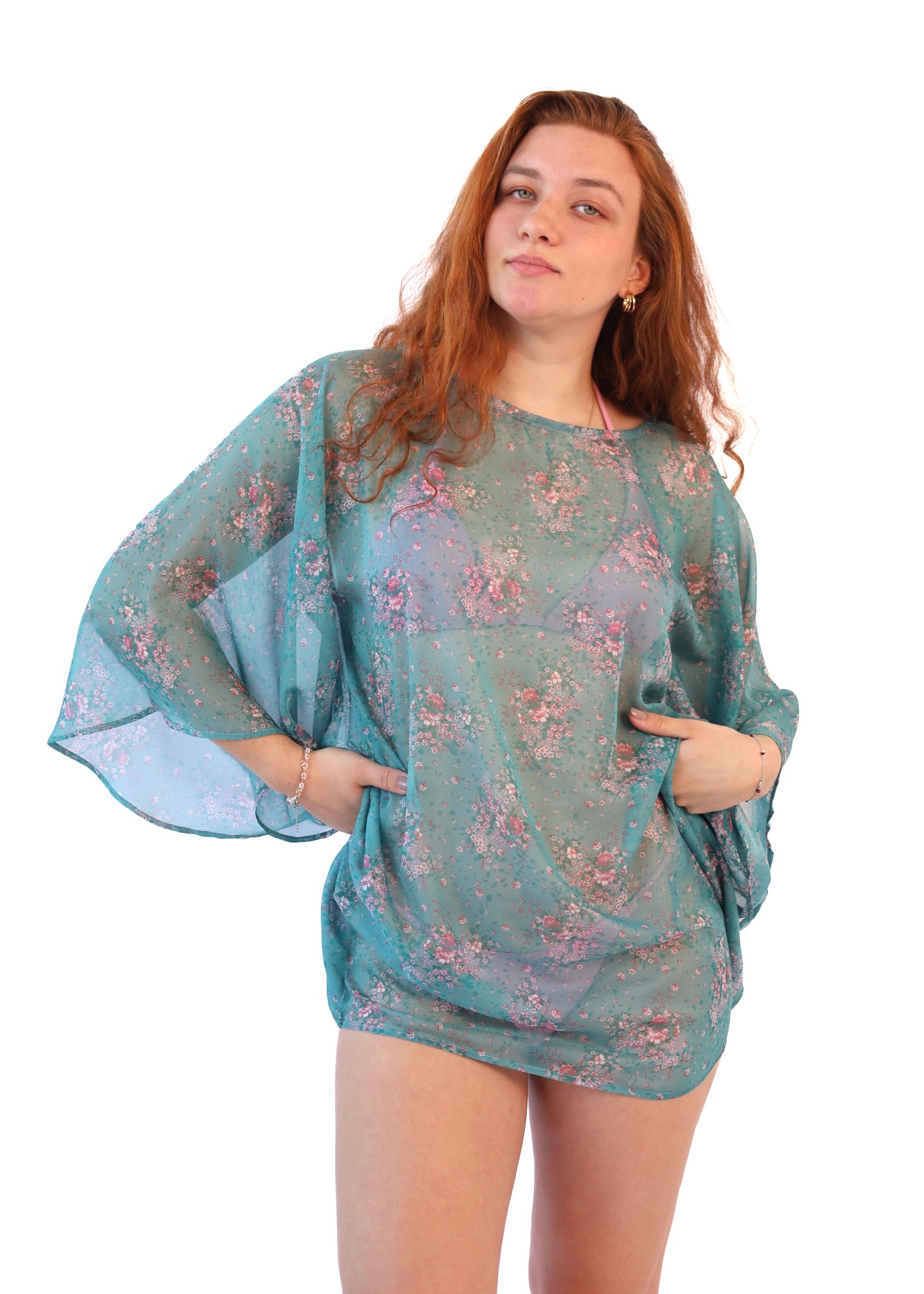 Kaftan Classic květinová laguna