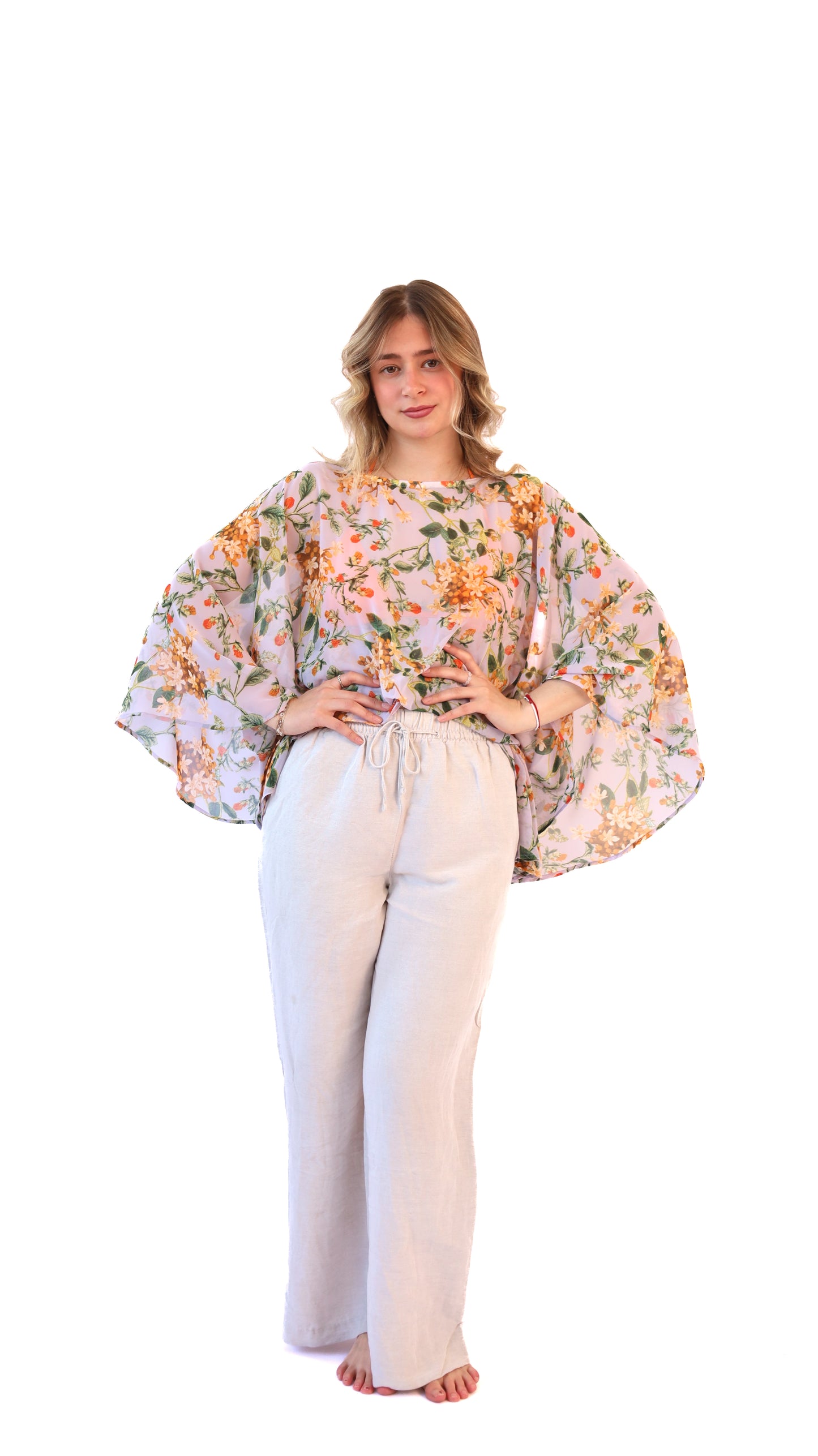 Kaftan Classic okrový květ