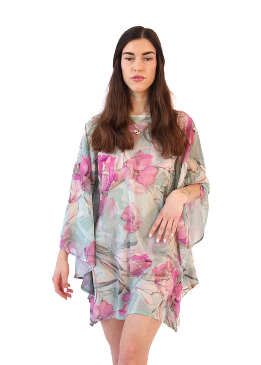 Kaftan Classic mint s tulipány