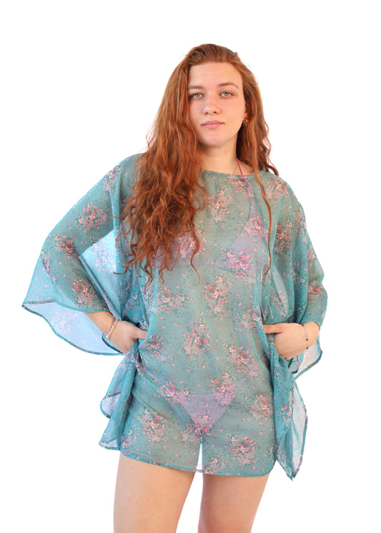 Kaftan Classic květinová laguna